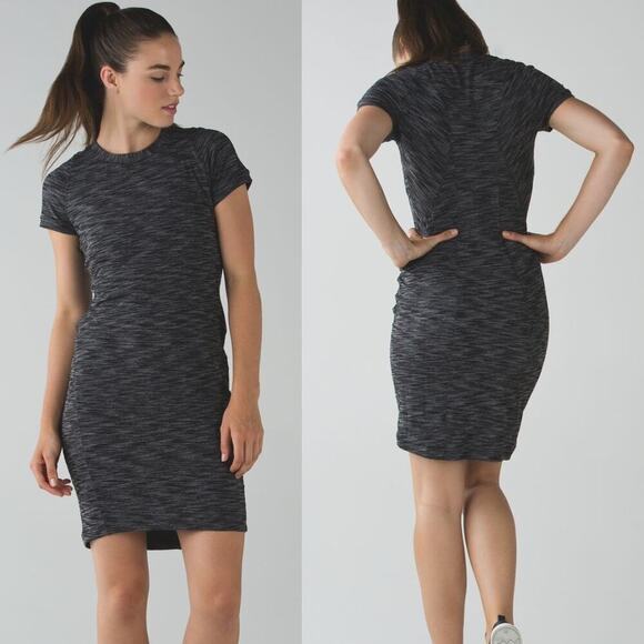 Lululemon &go Where-To Dress Heathered Black Mini Sports Performance Casual Sz 6 - Picture 1 of 6